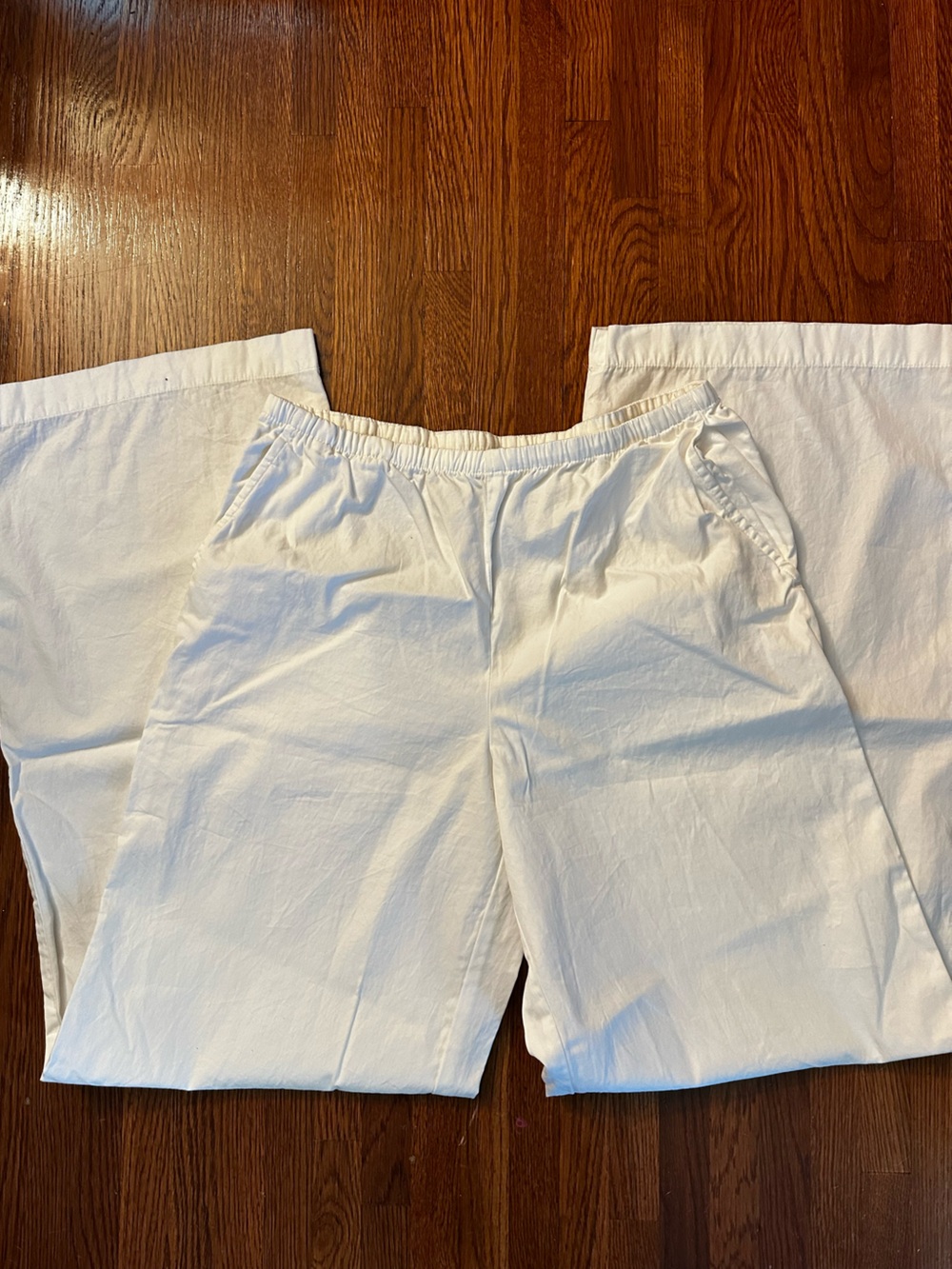GAP Easy 100% Cotton Poplin Pants Medium Tall White